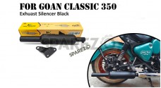 Fit For Royal Enfield Goan Classic 350 Empty Loud Silencer Black - SPAREZO Fit For Royal Enfield Goan Classic 350 Empty Loud Silencer Black - SPAREZO